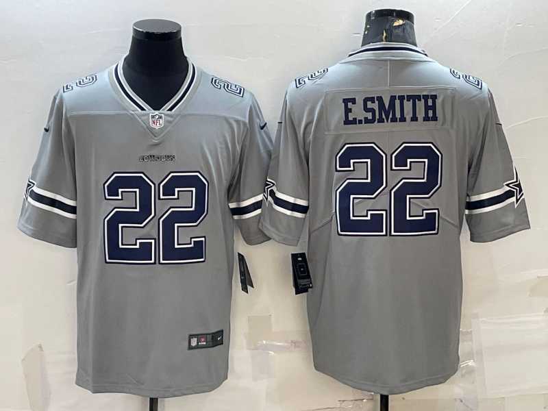 Mens Dallas Cowboys #22 Emmitt Smith Grey 2020 Inverted Legend Stitched NFL Nike Limited Jersey